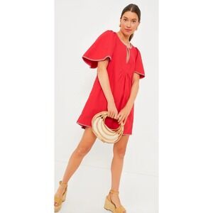 Pomander Place Dress Womens XL Red Poppy‎ Stitch Finley Flutter Sleeve Preppy